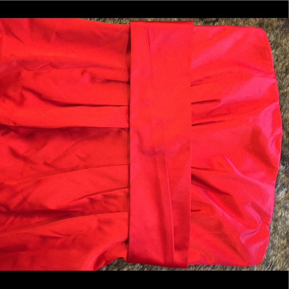 Satin red cocktail dress